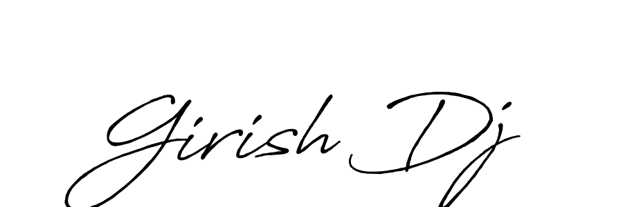 Girish Dj stylish signature style. Best Handwritten Sign (Antro_Vectra_Bolder) for my name. Handwritten Signature Collection Ideas for my name Girish Dj. Girish Dj signature style 7 images and pictures png