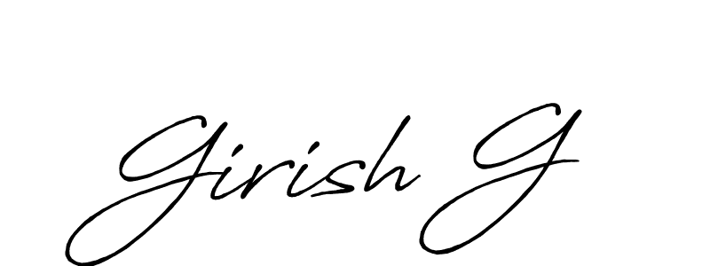 The best way (Antro_Vectra_Bolder) to make a short signature is to pick only two or three words in your name. The name Girish G include a total of six letters. For converting this name. Girish G signature style 7 images and pictures png