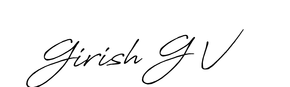 Also we have Girish G V name is the best signature style. Create professional handwritten signature collection using Antro_Vectra_Bolder autograph style. Girish G V signature style 7 images and pictures png