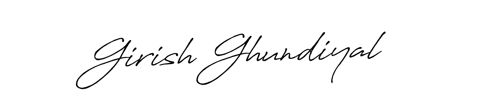 This is the best signature style for the Girish Ghundiyal name. Also you like these signature font (Antro_Vectra_Bolder). Mix name signature. Girish Ghundiyal signature style 7 images and pictures png