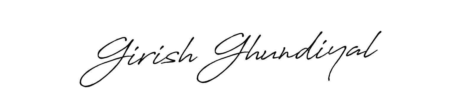 This is the best signature style for the Girish Ghundiyal name. Also you like these signature font (Antro_Vectra_Bolder). Mix name signature. Girish Ghundiyal signature style 7 images and pictures png