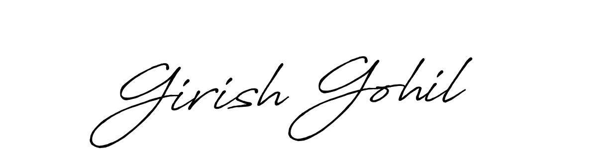 Create a beautiful signature design for name Girish Gohil. With this signature (Antro_Vectra_Bolder) fonts, you can make a handwritten signature for free. Girish Gohil signature style 7 images and pictures png