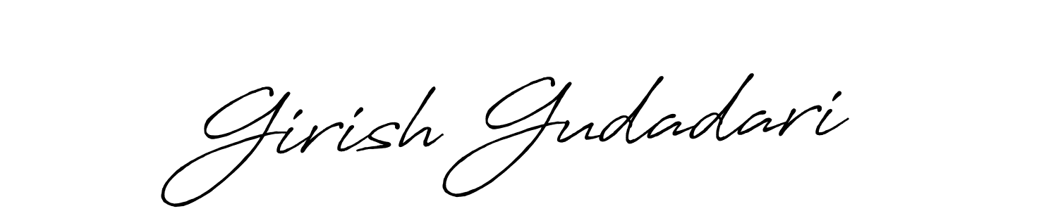 Create a beautiful signature design for name Girish Gudadari. With this signature (Antro_Vectra_Bolder) fonts, you can make a handwritten signature for free. Girish Gudadari signature style 7 images and pictures png