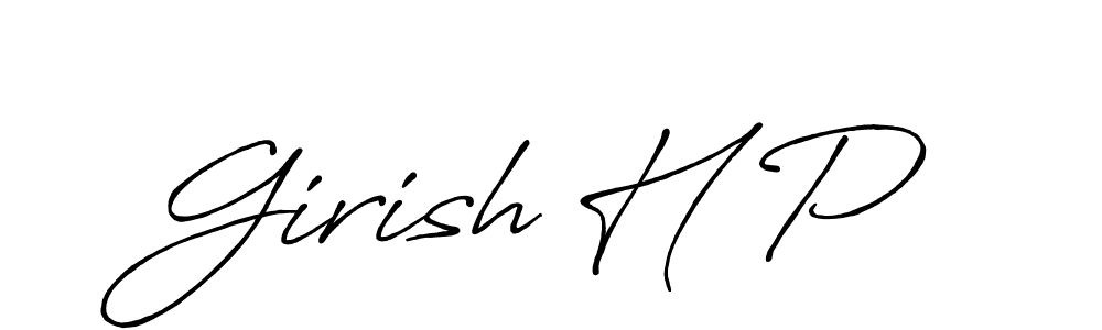Girish H P stylish signature style. Best Handwritten Sign (Antro_Vectra_Bolder) for my name. Handwritten Signature Collection Ideas for my name Girish H P. Girish H P signature style 7 images and pictures png
