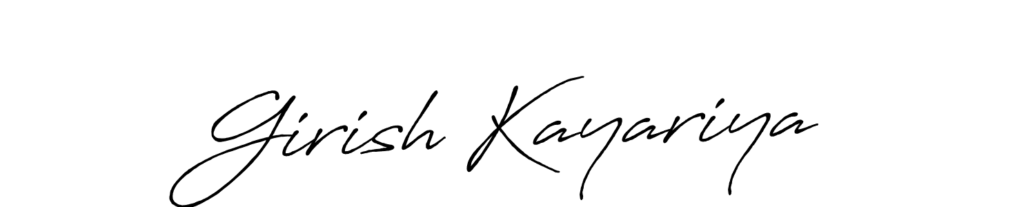Girish Kayariya stylish signature style. Best Handwritten Sign (Antro_Vectra_Bolder) for my name. Handwritten Signature Collection Ideas for my name Girish Kayariya. Girish Kayariya signature style 7 images and pictures png