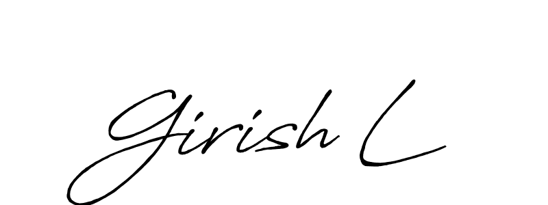 This is the best signature style for the Girish L name. Also you like these signature font (Antro_Vectra_Bolder). Mix name signature. Girish L signature style 7 images and pictures png