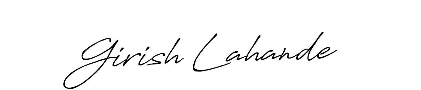 if you are searching for the best signature style for your name Girish Lahande. so please give up your signature search. here we have designed multiple signature styles  using Antro_Vectra_Bolder. Girish Lahande signature style 7 images and pictures png