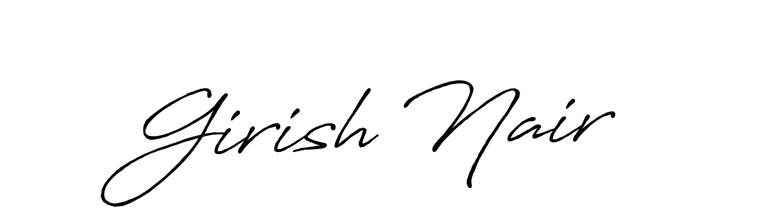 if you are searching for the best signature style for your name Girish Nair. so please give up your signature search. here we have designed multiple signature styles  using Antro_Vectra_Bolder. Girish Nair signature style 7 images and pictures png