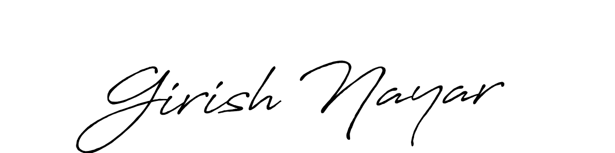 Also we have Girish Nayar name is the best signature style. Create professional handwritten signature collection using Antro_Vectra_Bolder autograph style. Girish Nayar signature style 7 images and pictures png