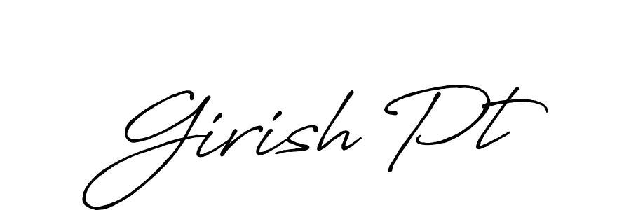 How to make Girish Pt signature? Antro_Vectra_Bolder is a professional autograph style. Create handwritten signature for Girish Pt name. Girish Pt signature style 7 images and pictures png