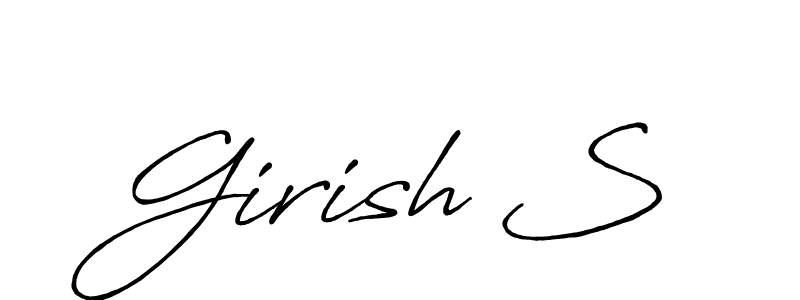 How to make Girish S name signature. Use Antro_Vectra_Bolder style for creating short signs online. This is the latest handwritten sign. Girish S signature style 7 images and pictures png