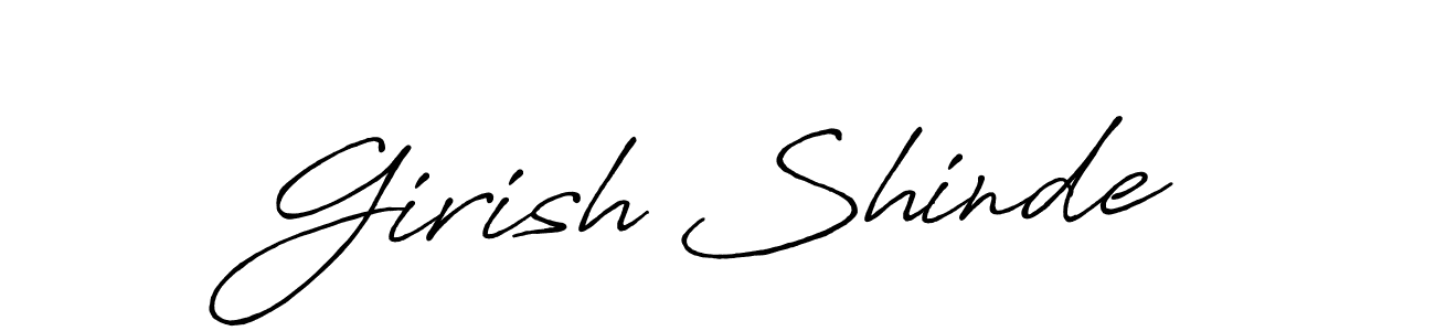 Make a beautiful signature design for name Girish Shinde. With this signature (Antro_Vectra_Bolder) style, you can create a handwritten signature for free. Girish Shinde signature style 7 images and pictures png