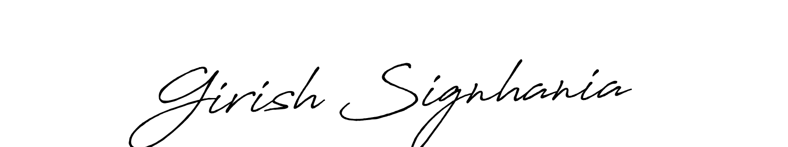 Create a beautiful signature design for name Girish Signhania. With this signature (Antro_Vectra_Bolder) fonts, you can make a handwritten signature for free. Girish Signhania signature style 7 images and pictures png