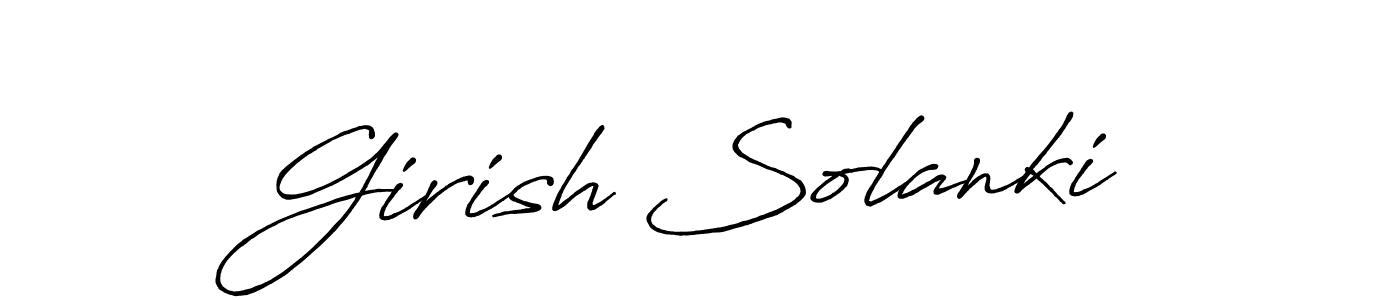 Girish Solanki stylish signature style. Best Handwritten Sign (Antro_Vectra_Bolder) for my name. Handwritten Signature Collection Ideas for my name Girish Solanki. Girish Solanki signature style 7 images and pictures png