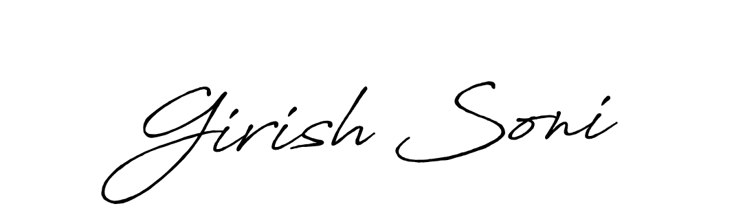 Create a beautiful signature design for name Girish Soni. With this signature (Antro_Vectra_Bolder) fonts, you can make a handwritten signature for free. Girish Soni signature style 7 images and pictures png