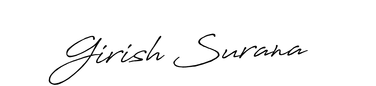 Also we have Girish Surana name is the best signature style. Create professional handwritten signature collection using Antro_Vectra_Bolder autograph style. Girish Surana signature style 7 images and pictures png