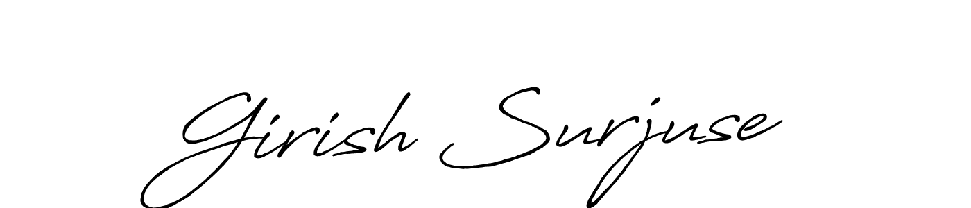 Similarly Antro_Vectra_Bolder is the best handwritten signature design. Signature creator online .You can use it as an online autograph creator for name Girish Surjuse. Girish Surjuse signature style 7 images and pictures png
