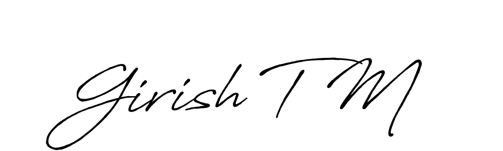 How to make Girish T M signature? Antro_Vectra_Bolder is a professional autograph style. Create handwritten signature for Girish T M name. Girish T M signature style 7 images and pictures png