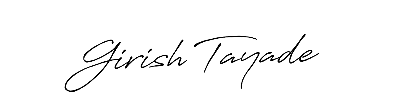 Similarly Antro_Vectra_Bolder is the best handwritten signature design. Signature creator online .You can use it as an online autograph creator for name Girish Tayade. Girish Tayade signature style 7 images and pictures png