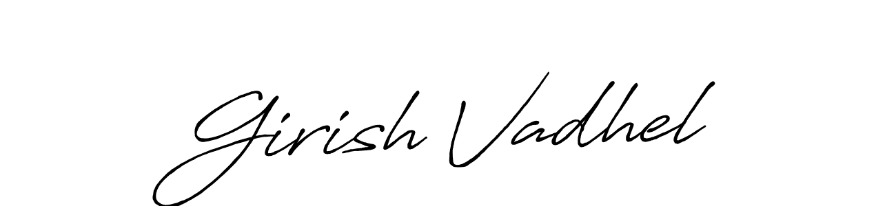 if you are searching for the best signature style for your name Girish Vadhel. so please give up your signature search. here we have designed multiple signature styles  using Antro_Vectra_Bolder. Girish Vadhel signature style 7 images and pictures png