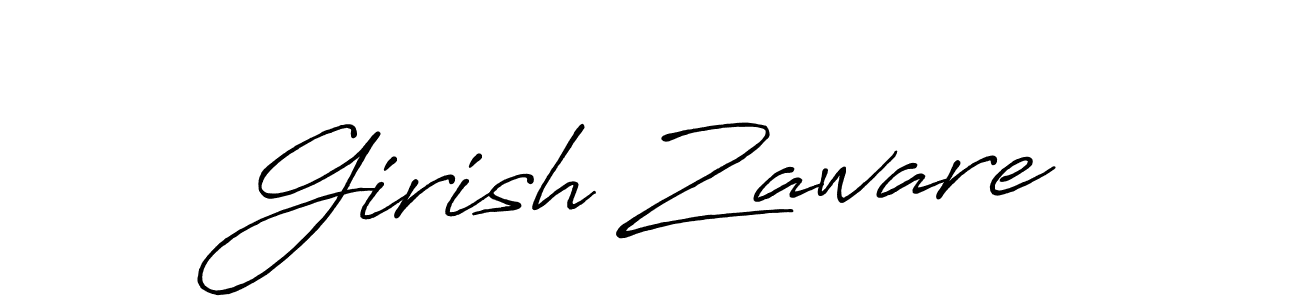 Similarly Antro_Vectra_Bolder is the best handwritten signature design. Signature creator online .You can use it as an online autograph creator for name Girish Zaware. Girish Zaware signature style 7 images and pictures png