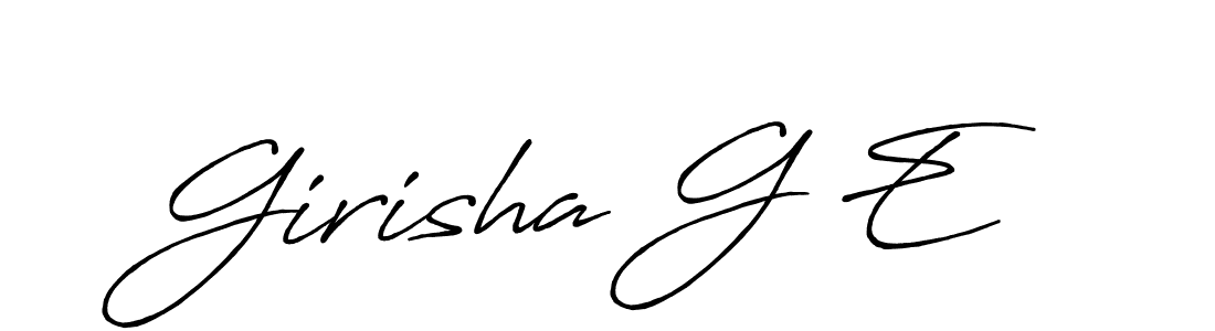 Make a beautiful signature design for name Girisha G E. With this signature (Antro_Vectra_Bolder) style, you can create a handwritten signature for free. Girisha G E signature style 7 images and pictures png