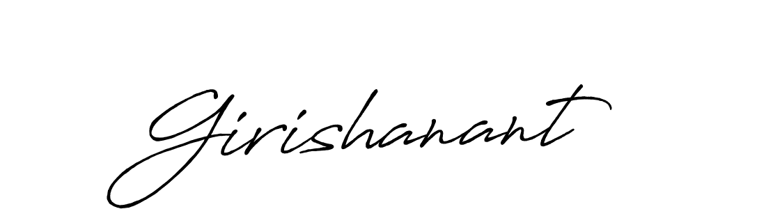 How to make Girishanant name signature. Use Antro_Vectra_Bolder style for creating short signs online. This is the latest handwritten sign. Girishanant signature style 7 images and pictures png