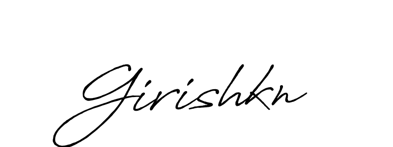 Use a signature maker to create a handwritten signature online. With this signature software, you can design (Antro_Vectra_Bolder) your own signature for name Girishkn. Girishkn signature style 7 images and pictures png