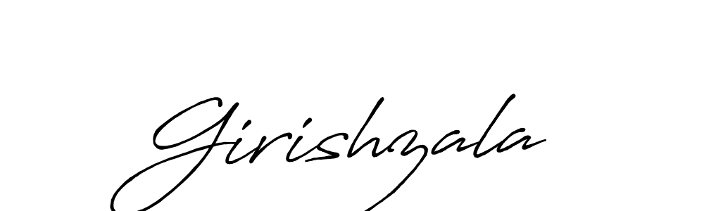 The best way (Antro_Vectra_Bolder) to make a short signature is to pick only two or three words in your name. The name Girishzala include a total of six letters. For converting this name. Girishzala signature style 7 images and pictures png