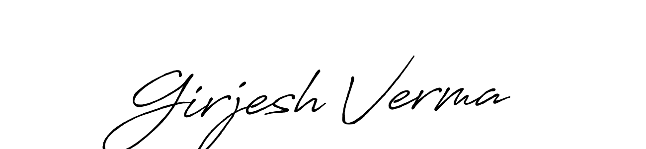 This is the best signature style for the Girjesh Verma name. Also you like these signature font (Antro_Vectra_Bolder). Mix name signature. Girjesh Verma signature style 7 images and pictures png