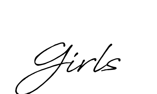 Design your own signature with our free online signature maker. With this signature software, you can create a handwritten (Antro_Vectra_Bolder) signature for name Girls. Girls signature style 7 images and pictures png