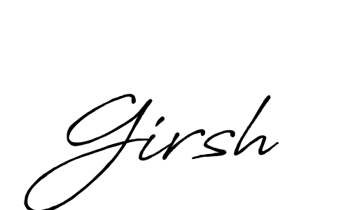 Create a beautiful signature design for name Girsh. With this signature (Antro_Vectra_Bolder) fonts, you can make a handwritten signature for free. Girsh signature style 7 images and pictures png