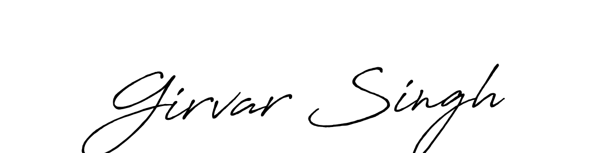 Create a beautiful signature design for name Girvar Singh. With this signature (Antro_Vectra_Bolder) fonts, you can make a handwritten signature for free. Girvar Singh signature style 7 images and pictures png