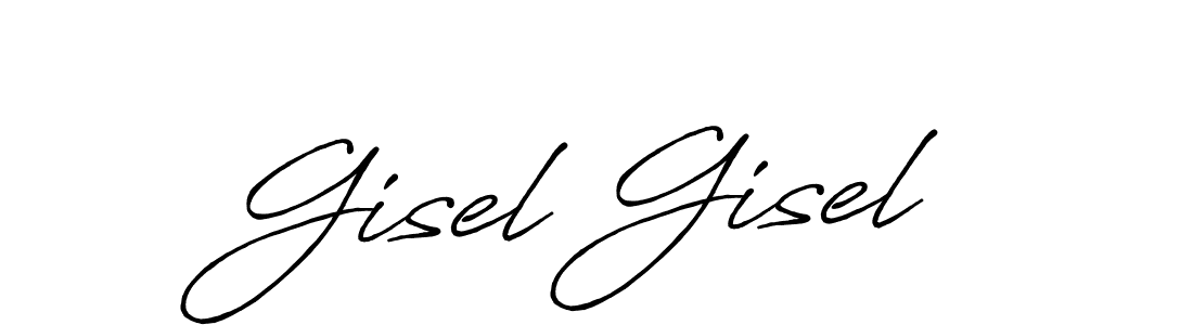 Gisel Gisel stylish signature style. Best Handwritten Sign (Antro_Vectra_Bolder) for my name. Handwritten Signature Collection Ideas for my name Gisel Gisel. Gisel Gisel signature style 7 images and pictures png