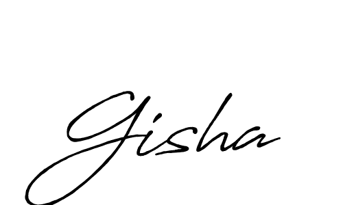 Design your own signature with our free online signature maker. With this signature software, you can create a handwritten (Antro_Vectra_Bolder) signature for name Gisha. Gisha signature style 7 images and pictures png