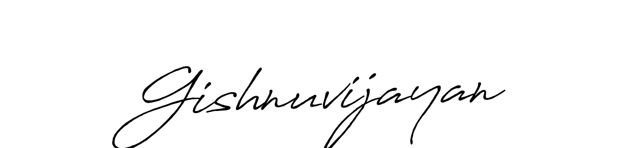 Also we have Gishnuvijayan name is the best signature style. Create professional handwritten signature collection using Antro_Vectra_Bolder autograph style. Gishnuvijayan signature style 7 images and pictures png