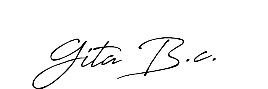 Gita B.c. stylish signature style. Best Handwritten Sign (Antro_Vectra_Bolder) for my name. Handwritten Signature Collection Ideas for my name Gita B.c.. Gita B.c. signature style 7 images and pictures png