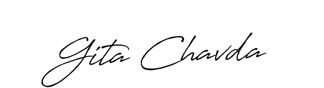 How to Draw Gita Chavda signature style? Antro_Vectra_Bolder is a latest design signature styles for name Gita Chavda. Gita Chavda signature style 7 images and pictures png