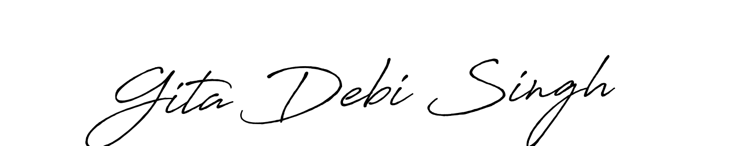 It looks lik you need a new signature style for name Gita Debi Singh. Design unique handwritten (Antro_Vectra_Bolder) signature with our free signature maker in just a few clicks. Gita Debi Singh signature style 7 images and pictures png