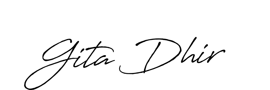 Also we have Gita Dhir name is the best signature style. Create professional handwritten signature collection using Antro_Vectra_Bolder autograph style. Gita Dhir signature style 7 images and pictures png