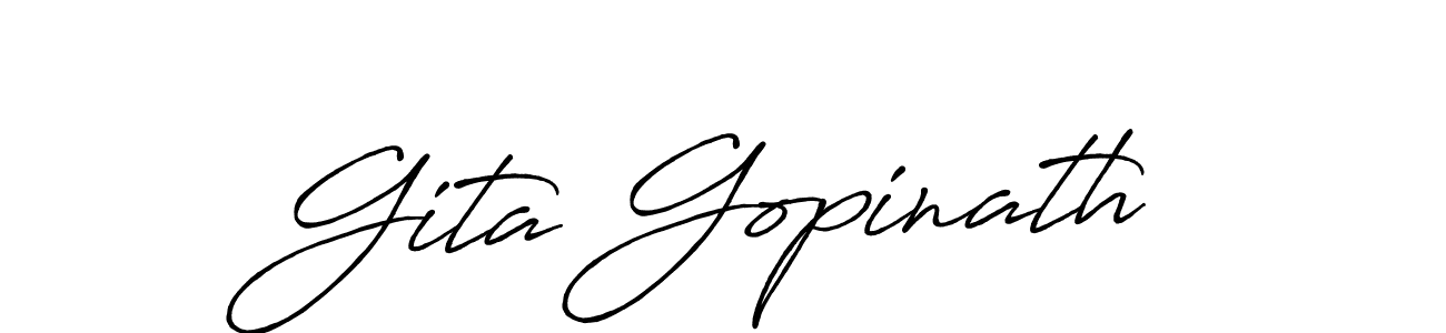 if you are searching for the best signature style for your name Gita Gopinath. so please give up your signature search. here we have designed multiple signature styles  using Antro_Vectra_Bolder. Gita Gopinath signature style 7 images and pictures png