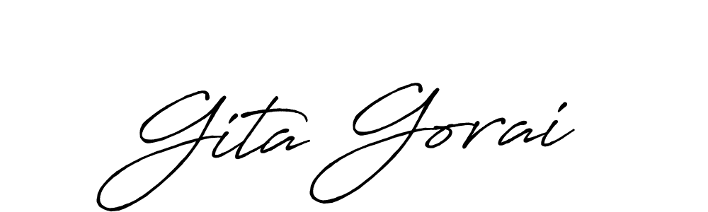 Make a beautiful signature design for name Gita Gorai. With this signature (Antro_Vectra_Bolder) style, you can create a handwritten signature for free. Gita Gorai signature style 7 images and pictures png