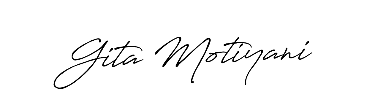 Use a signature maker to create a handwritten signature online. With this signature software, you can design (Antro_Vectra_Bolder) your own signature for name Gita Motiyani. Gita Motiyani signature style 7 images and pictures png