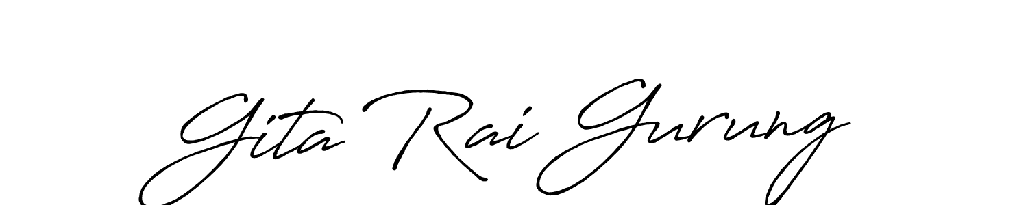 Similarly Antro_Vectra_Bolder is the best handwritten signature design. Signature creator online .You can use it as an online autograph creator for name Gita Rai Gurung. Gita Rai Gurung signature style 7 images and pictures png