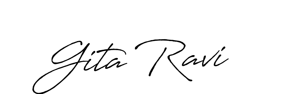 Also we have Gita Ravi name is the best signature style. Create professional handwritten signature collection using Antro_Vectra_Bolder autograph style. Gita Ravi signature style 7 images and pictures png