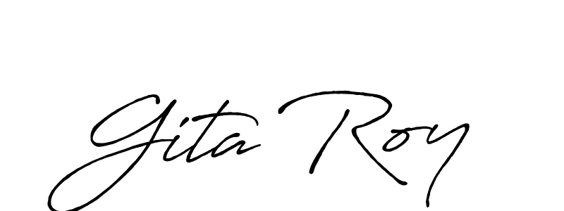 How to make Gita Roy name signature. Use Antro_Vectra_Bolder style for creating short signs online. This is the latest handwritten sign. Gita Roy signature style 7 images and pictures png