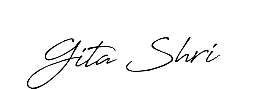 Make a beautiful signature design for name Gita Shri. With this signature (Antro_Vectra_Bolder) style, you can create a handwritten signature for free. Gita Shri signature style 7 images and pictures png