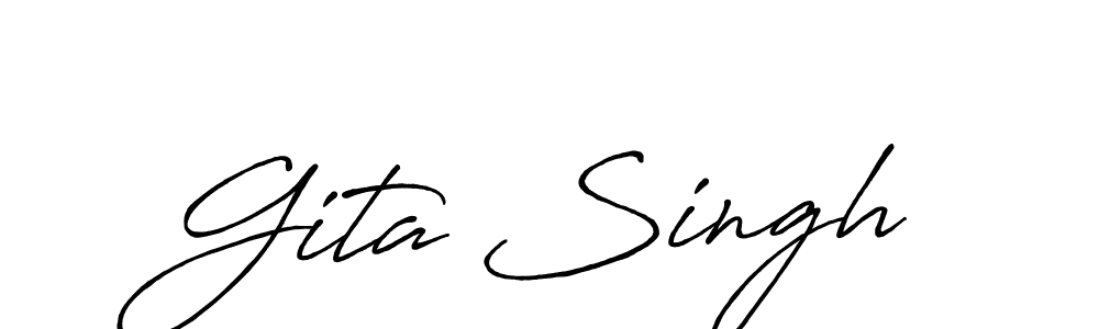 if you are searching for the best signature style for your name Gita Singh. so please give up your signature search. here we have designed multiple signature styles  using Antro_Vectra_Bolder. Gita Singh signature style 7 images and pictures png