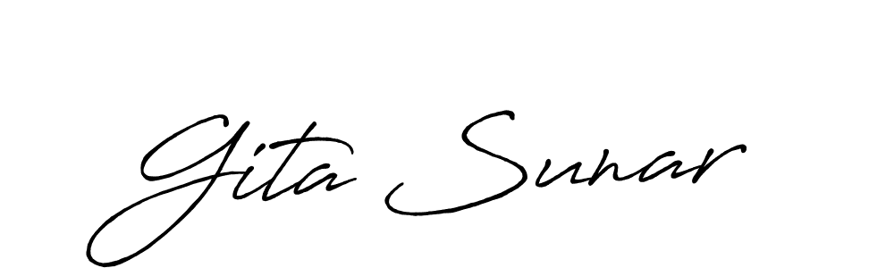 How to Draw Gita Sunar signature style? Antro_Vectra_Bolder is a latest design signature styles for name Gita Sunar. Gita Sunar signature style 7 images and pictures png