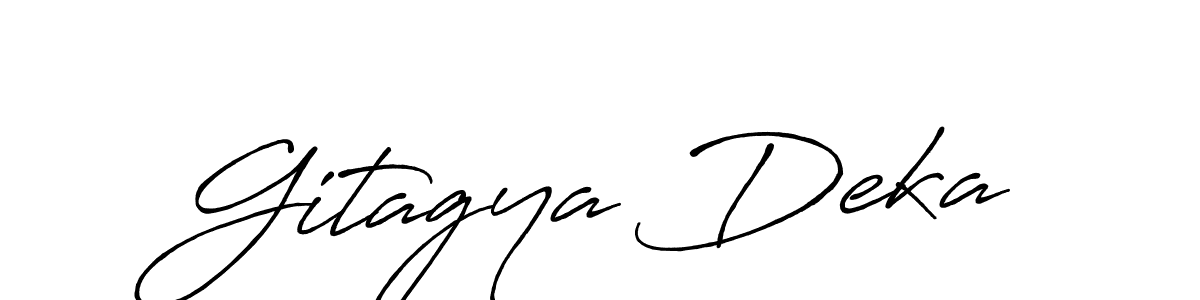 Make a beautiful signature design for name Gitagya Deka. With this signature (Antro_Vectra_Bolder) style, you can create a handwritten signature for free. Gitagya Deka signature style 7 images and pictures png